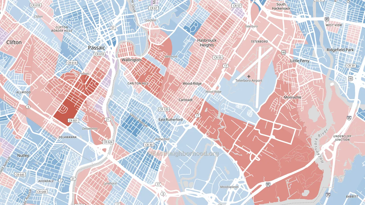 Carlstadt, NJ block-group political-lean map