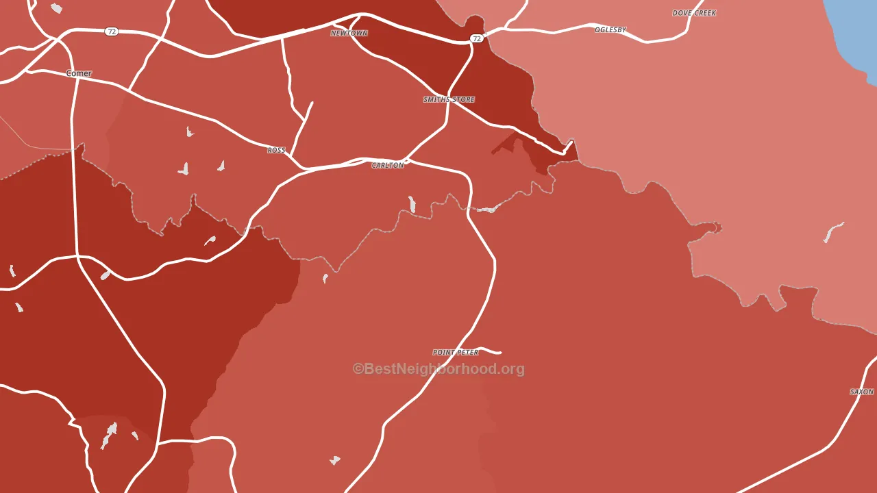 Carlton, GA block-group political-lean map