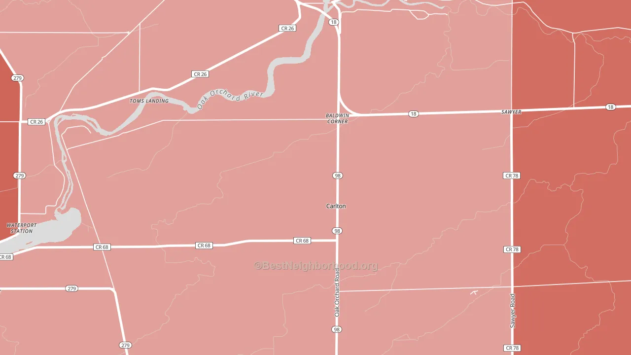 Carlton, NY block-group political-lean map