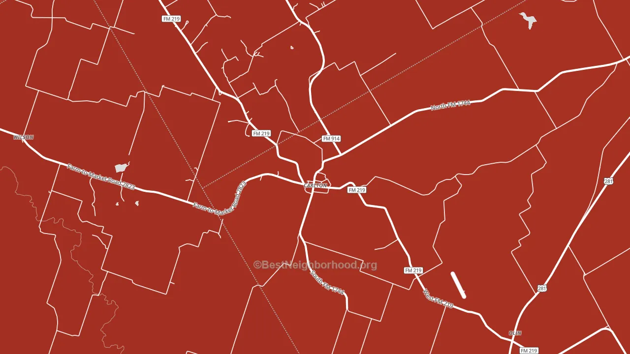 Carlton, TX block-group political-lean map