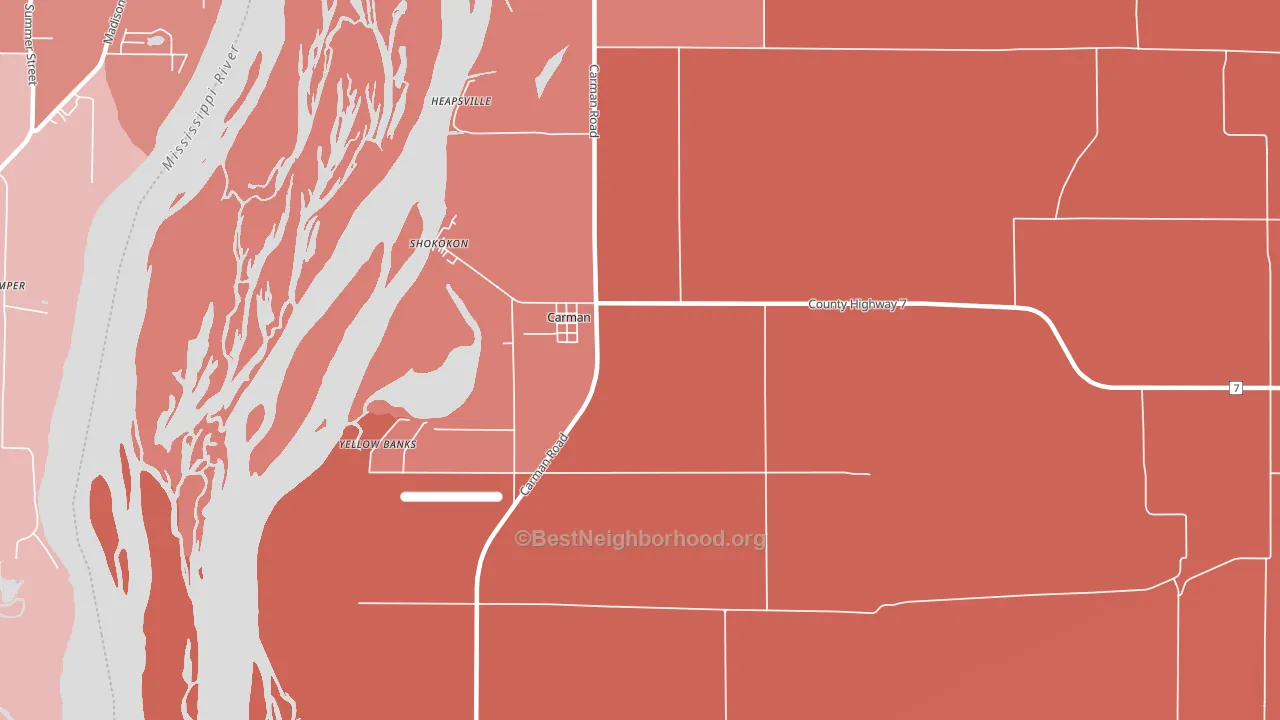 Carman, IL block-group political-lean map