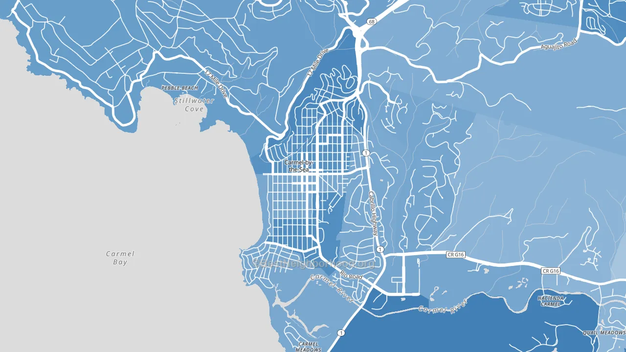 Carmel-By-The-Sea, CA block-group political-lean map