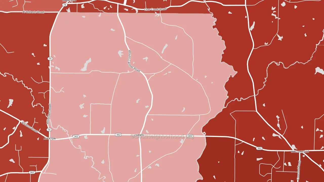 Carmel, GA block-group political-lean map
