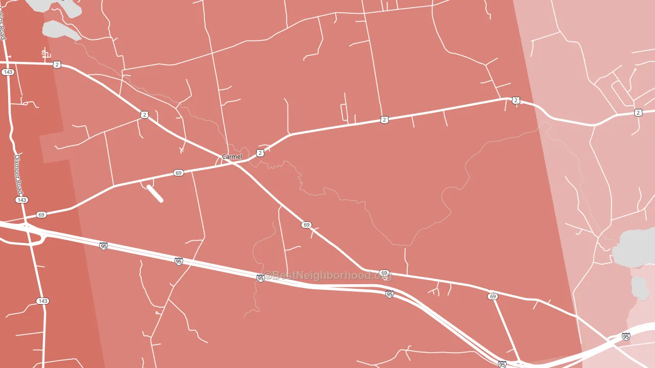 Carmel, ME block-group political-lean map