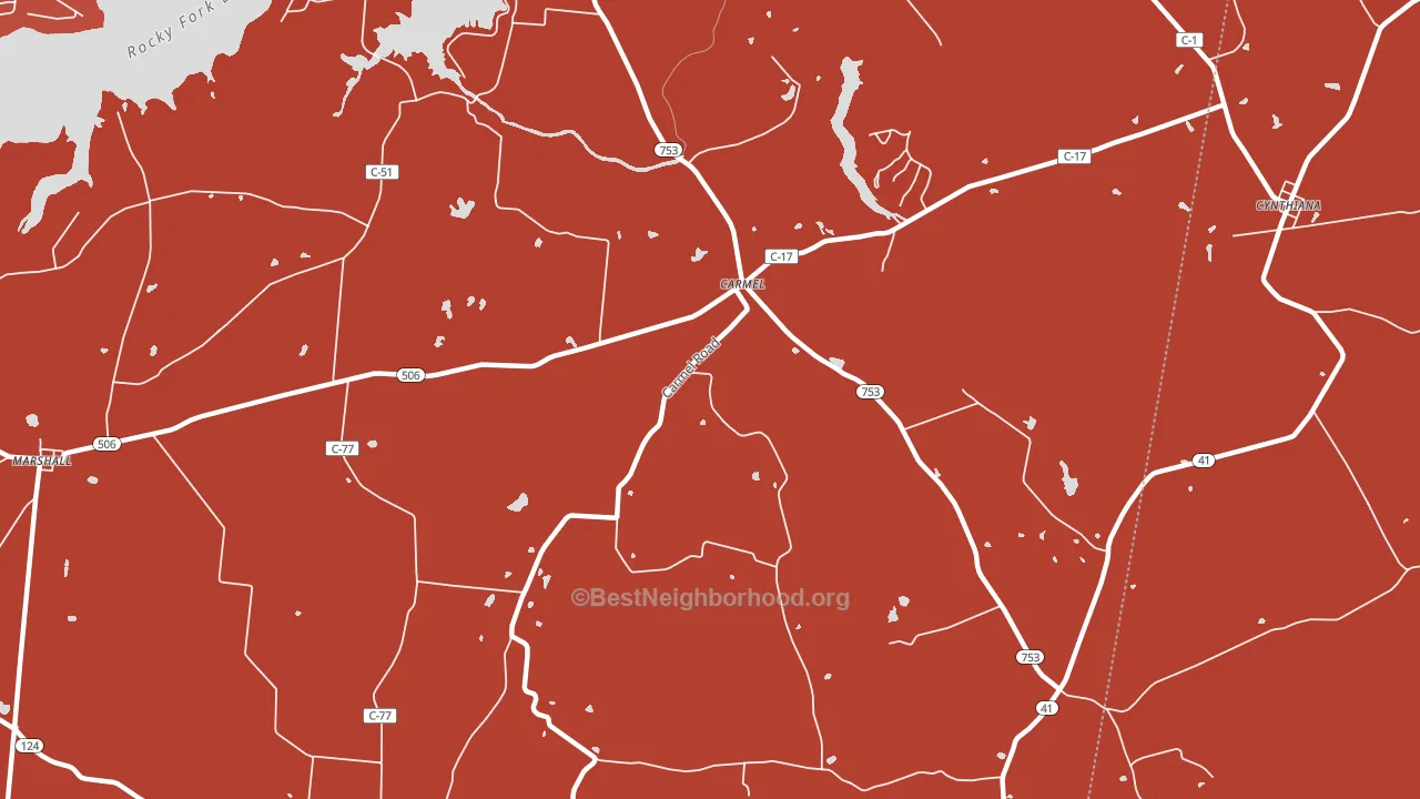 Carmel, OH block-group political-lean map