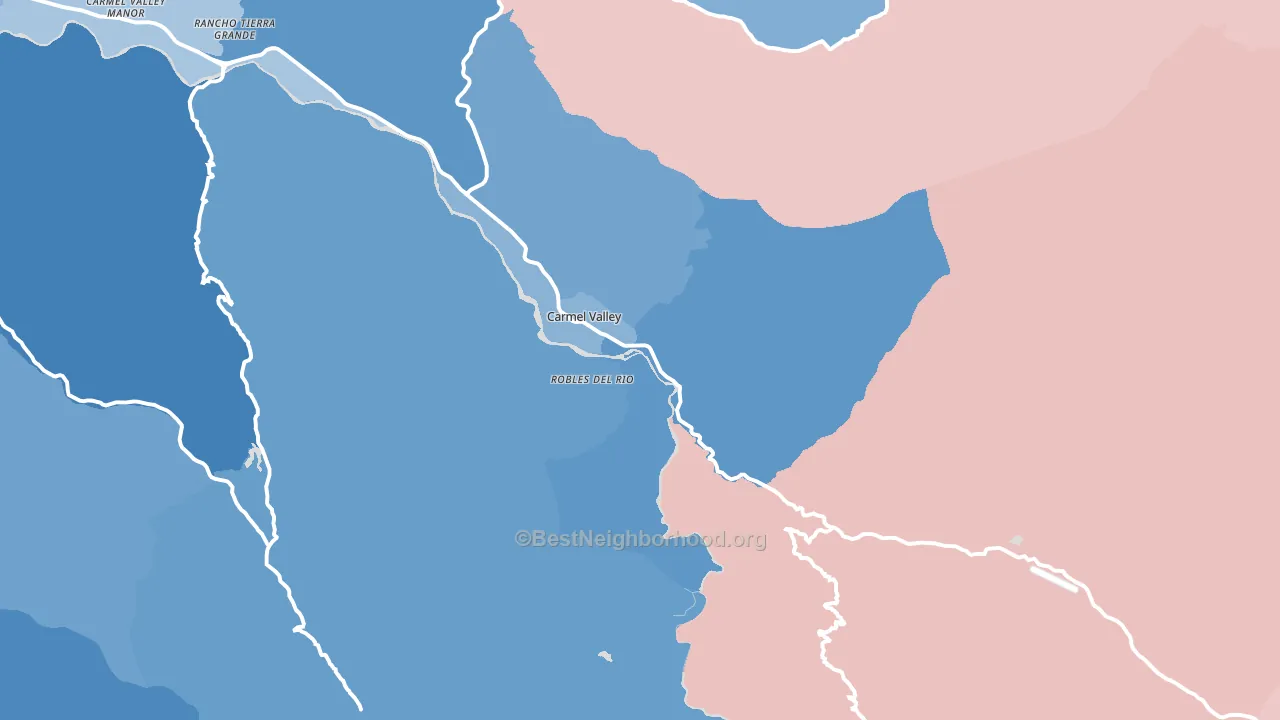 Carmel Valley, CA block-group political-lean map