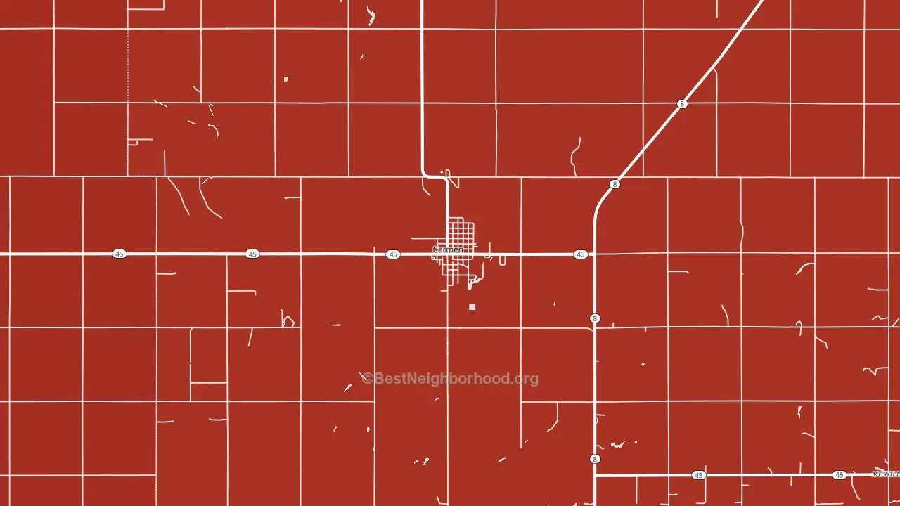 Carmen, OK block-group political-lean map