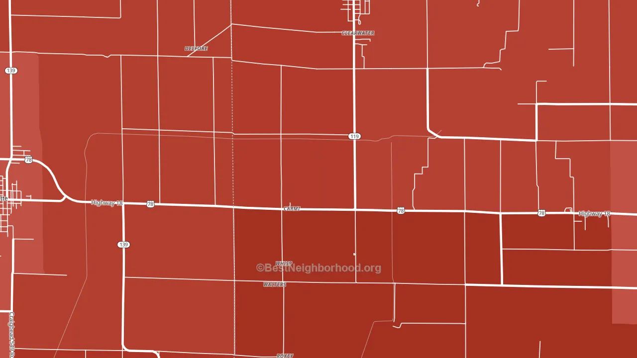 Carmi, AR block-group political-lean map