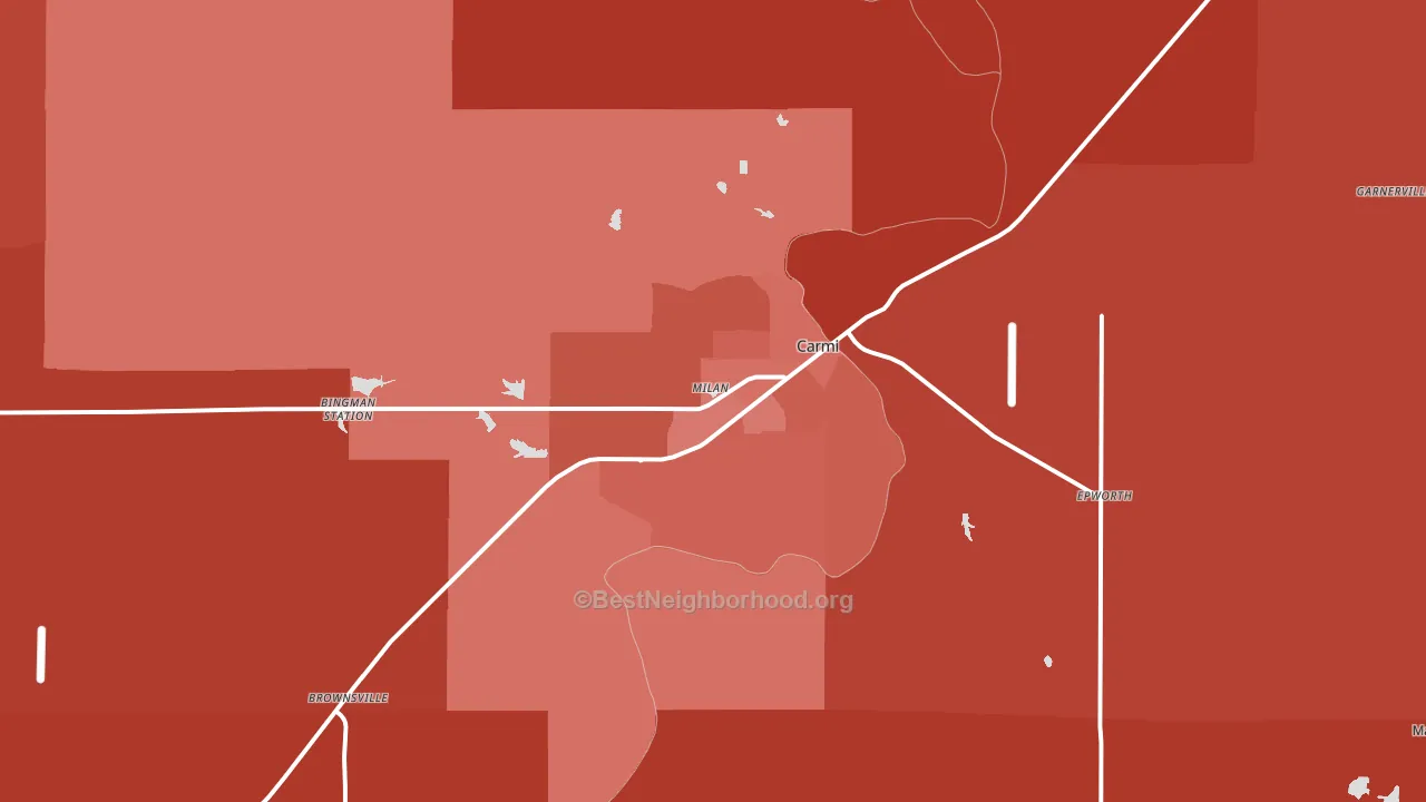 Carmi, IL block-group political-lean map