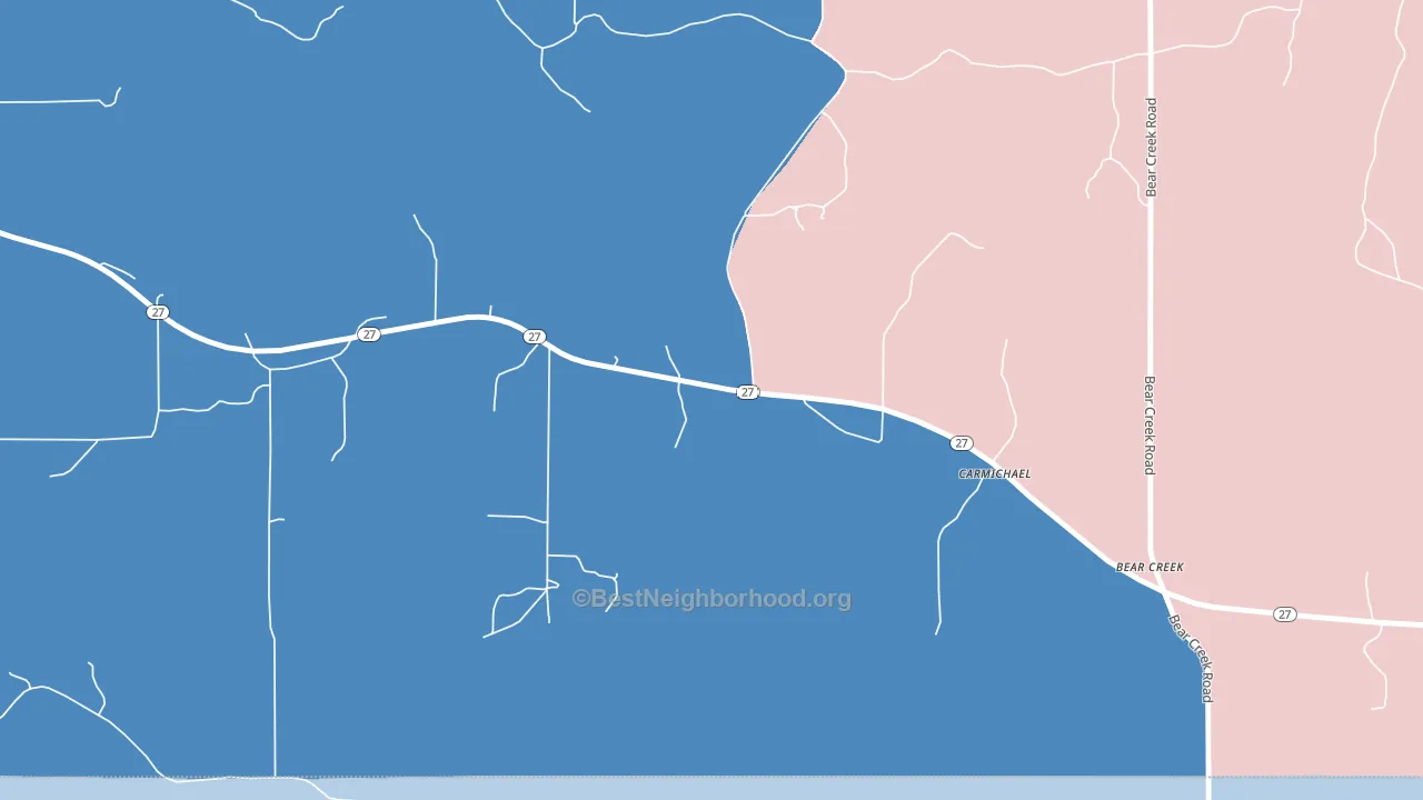 Carmichael, MS block-group political-lean map