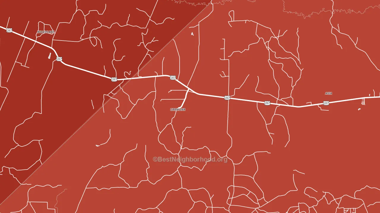 Carmona, TX block-group political-lean map
