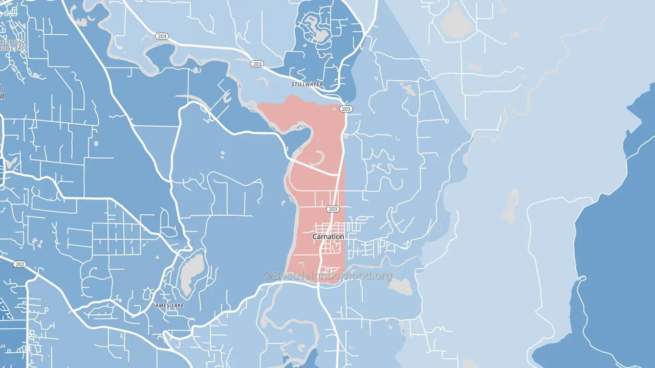 Carnation, WA block-group political-lean map