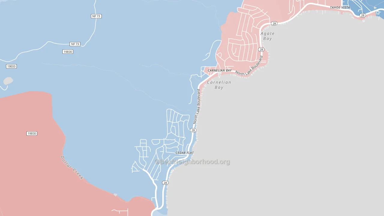 Carnelian Bay, CA block-group political-lean map