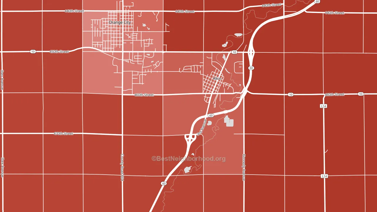 Carnes, IA block-group political-lean map
