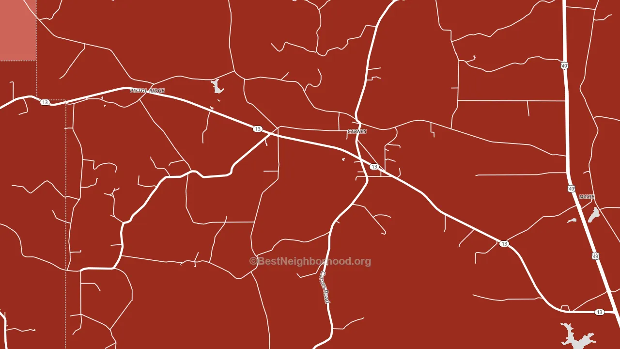 Carnes, MS block-group political-lean map