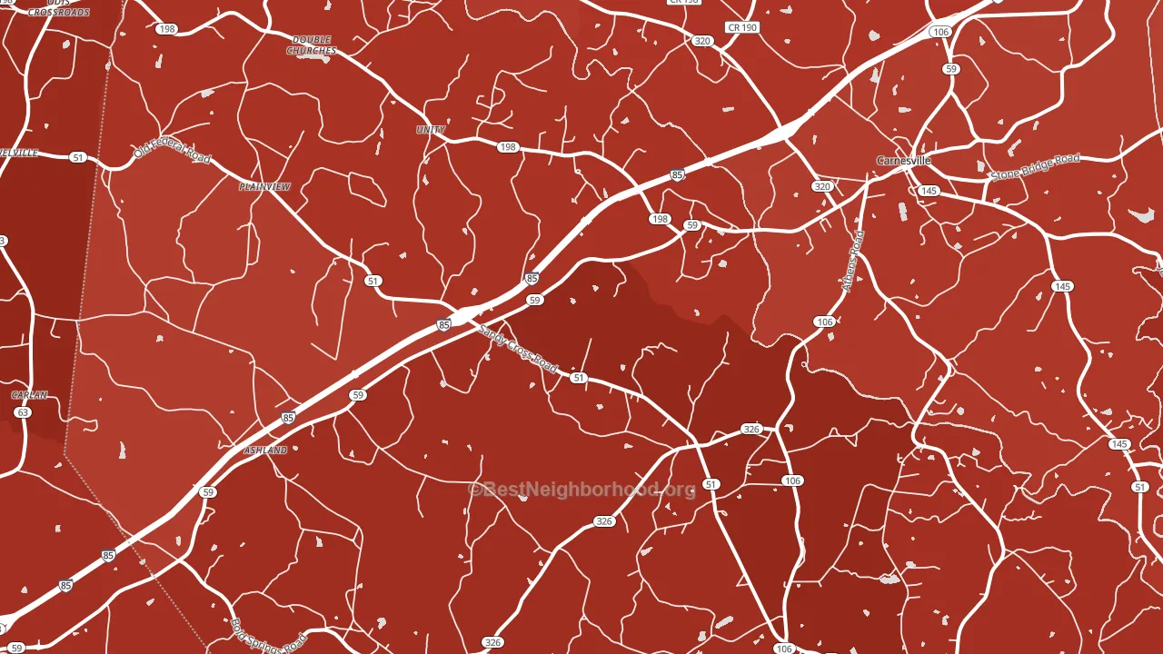 Carnesville, GA block-group political-lean map