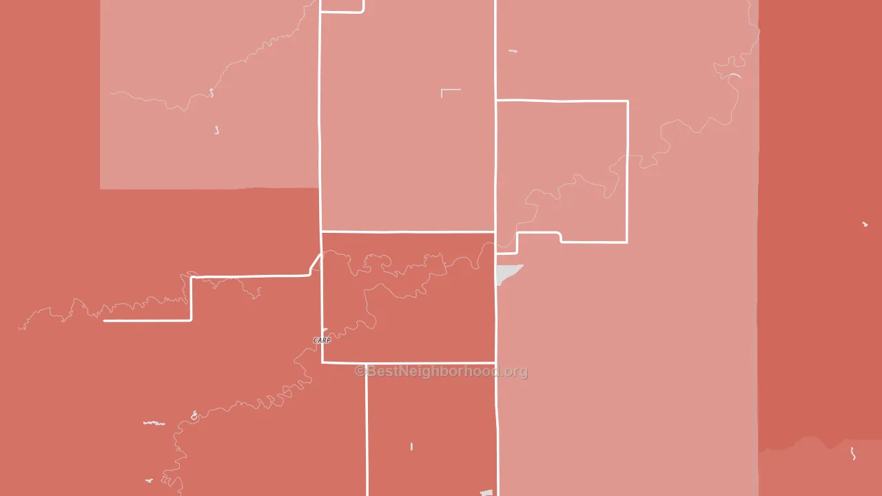 Carp, MN block-group political-lean map