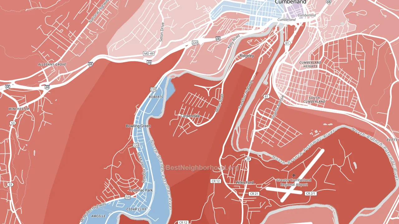 Carpendale, WV block-group political-lean map