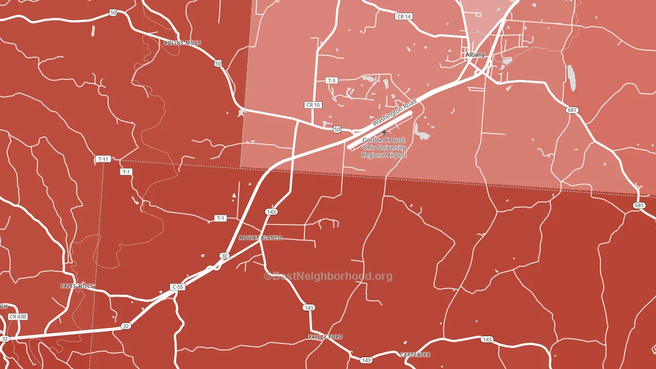 Carpenter, OH block-group political-lean map
