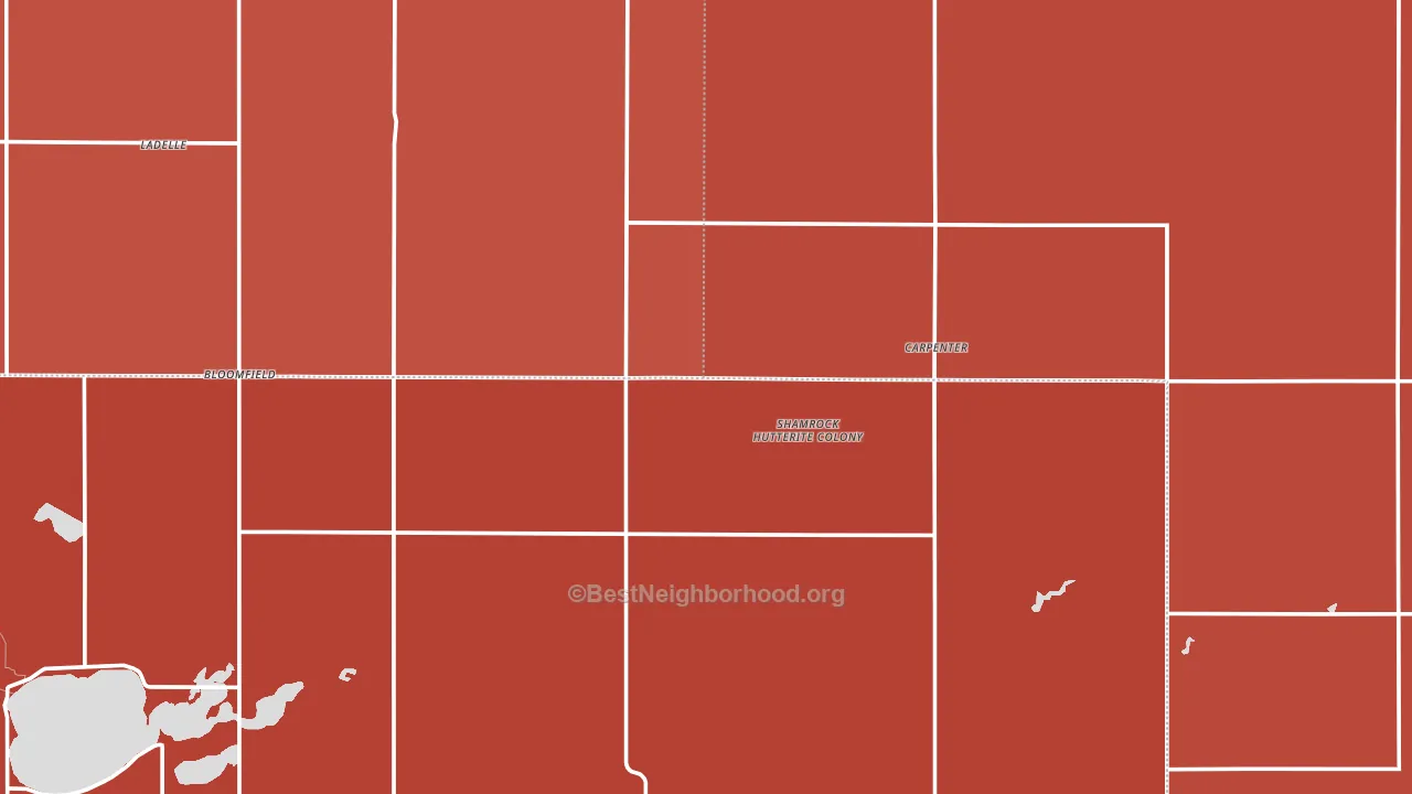 Carpenter, SD block-group political-lean map