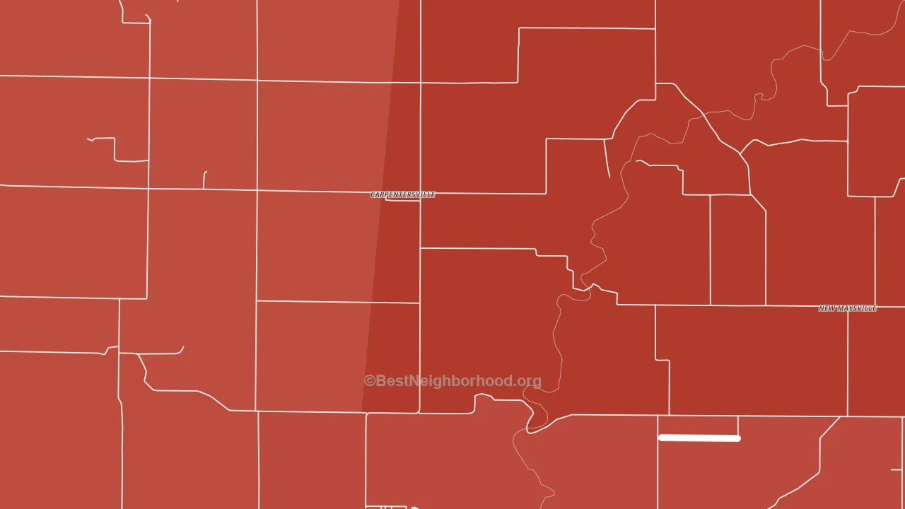 Carpentersville, IN block-group political-lean map