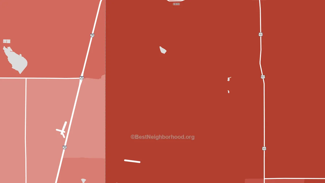 Carr, CO block-group political-lean map