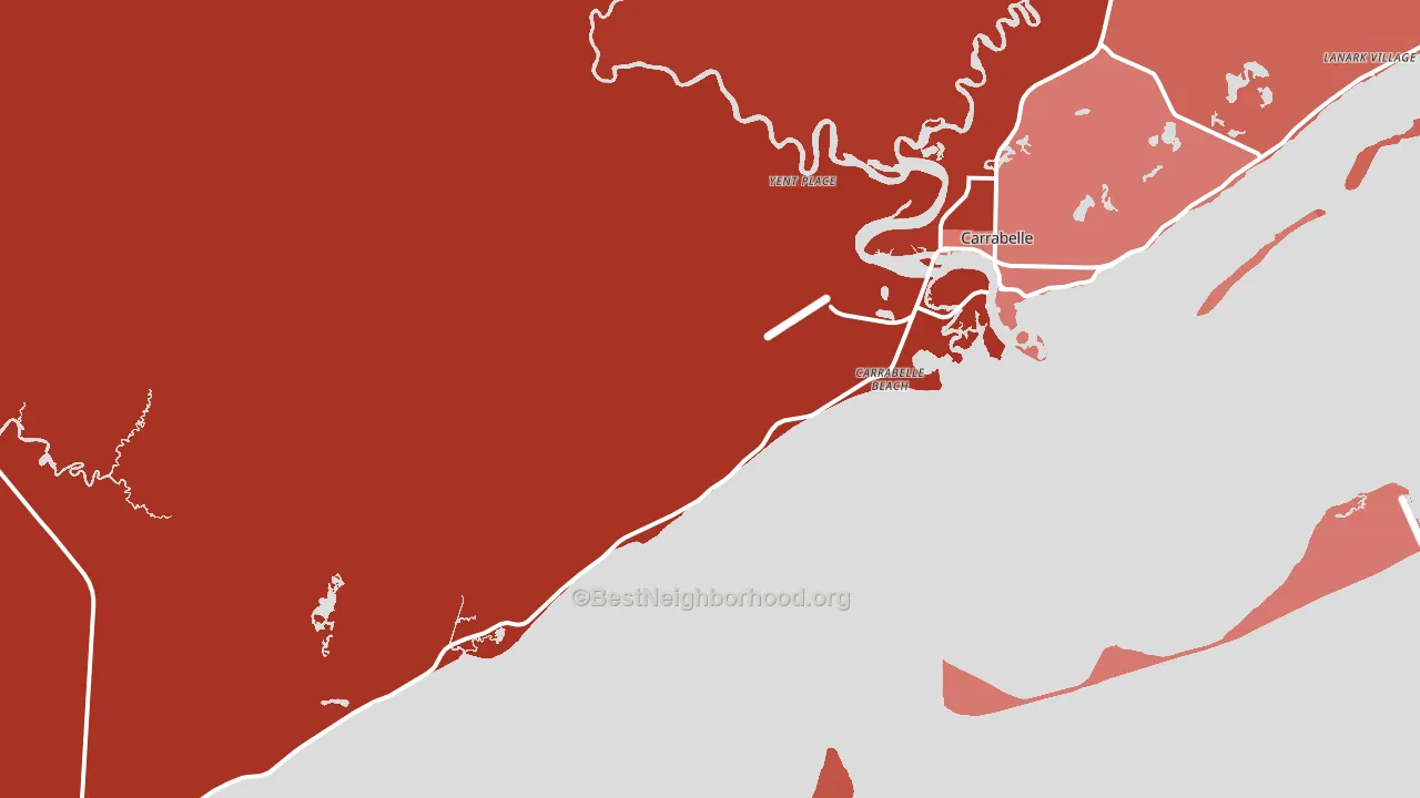 Carrabelle Beach, FL block-group political-lean map