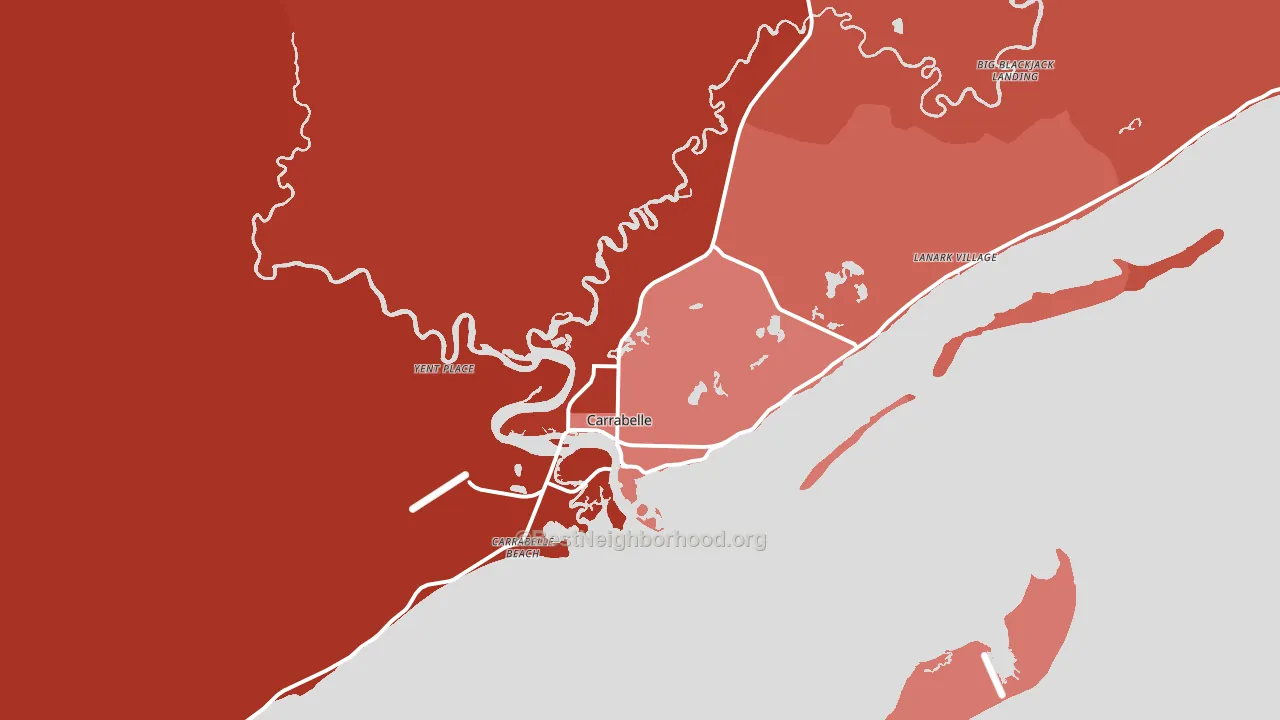 Carrabelle, FL block-group political-lean map