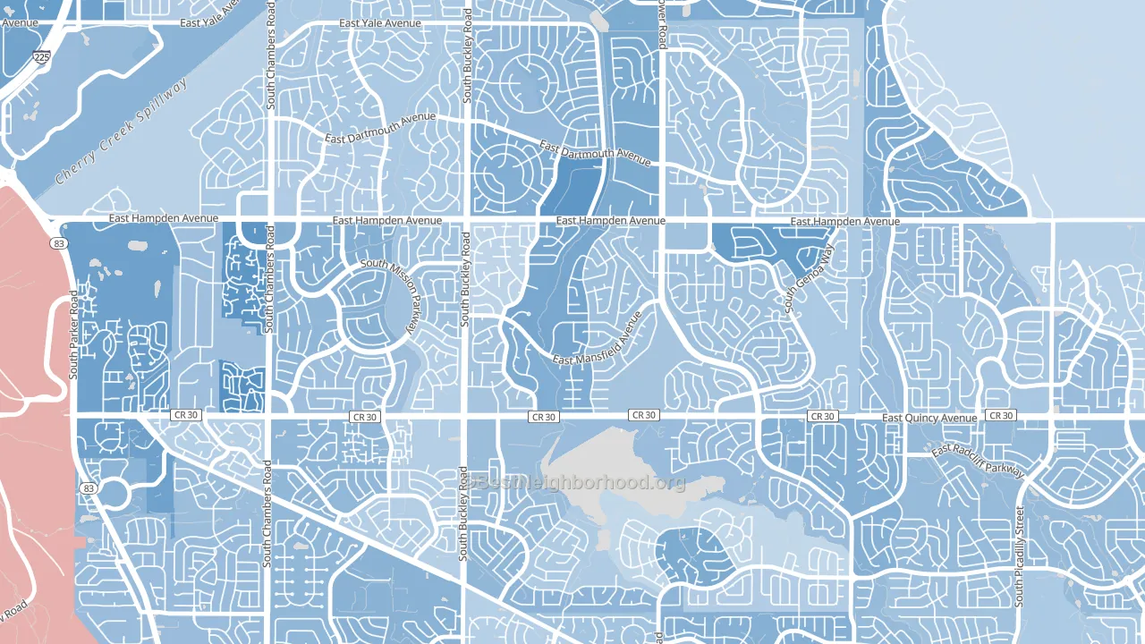 Carriage Place, Aurora, CO block-group political-lean map