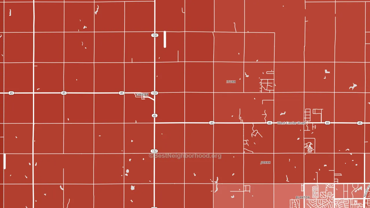 Carrier, OK block-group political-lean map
