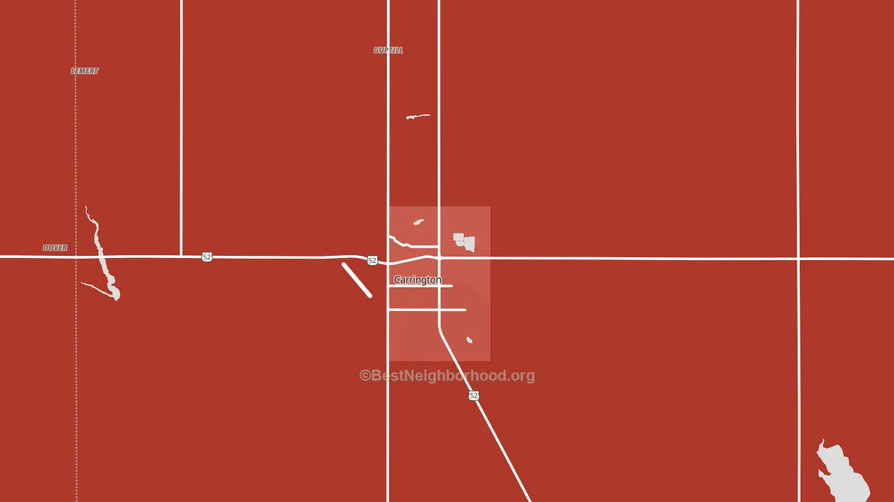 Carrington, ND block-group political-lean map