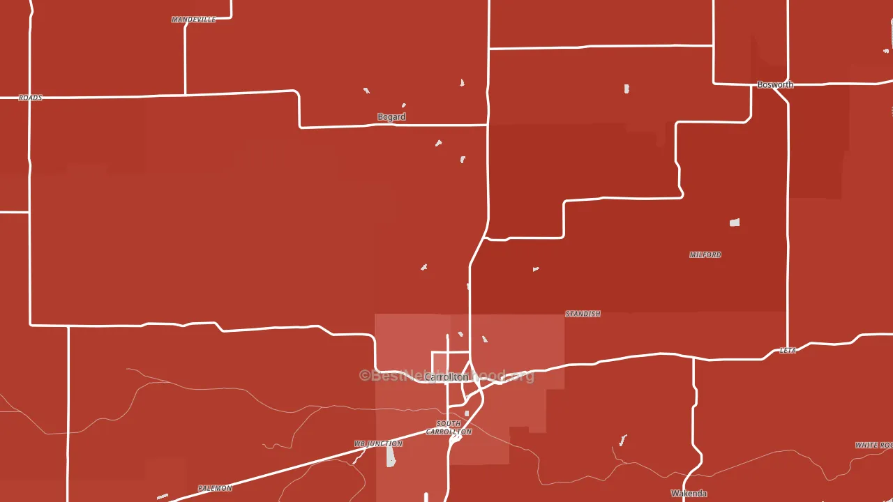 Carroll County, MO block-group political-lean map