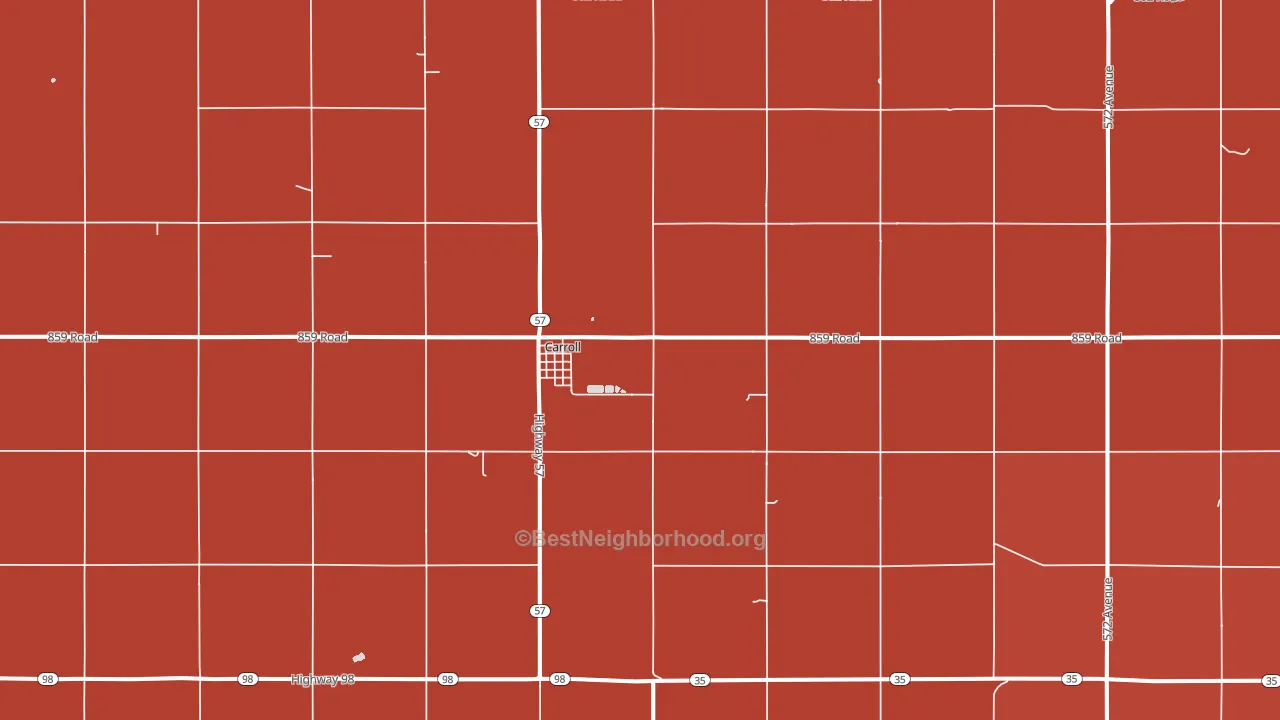 Carroll, NE block-group political-lean map
