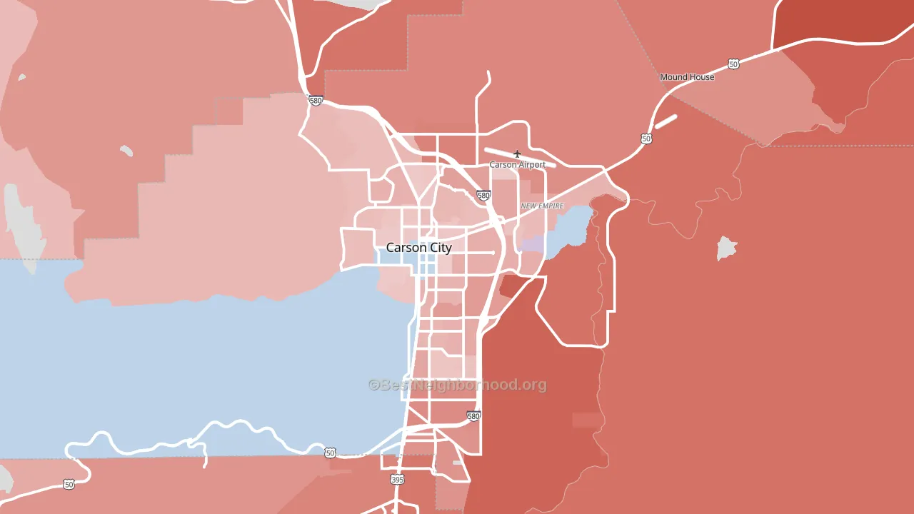 Carson City, NV block-group political-lean map