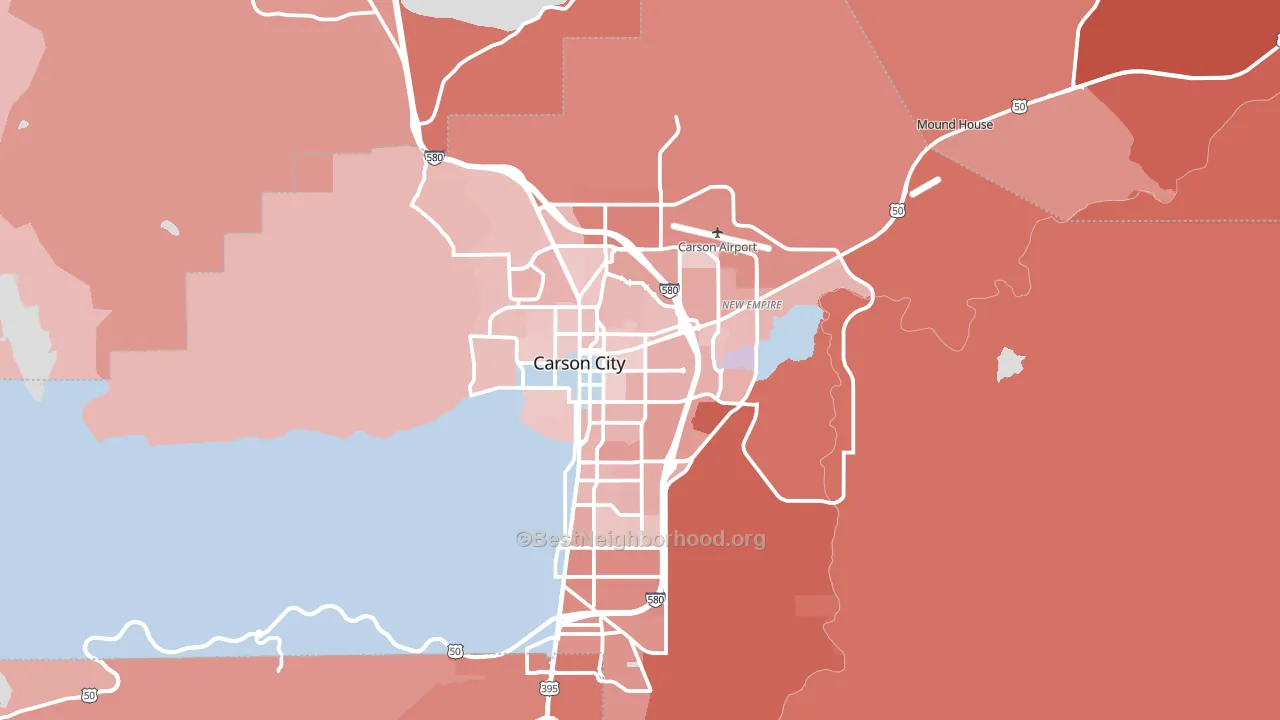 Carson City, NV block-group political-lean map