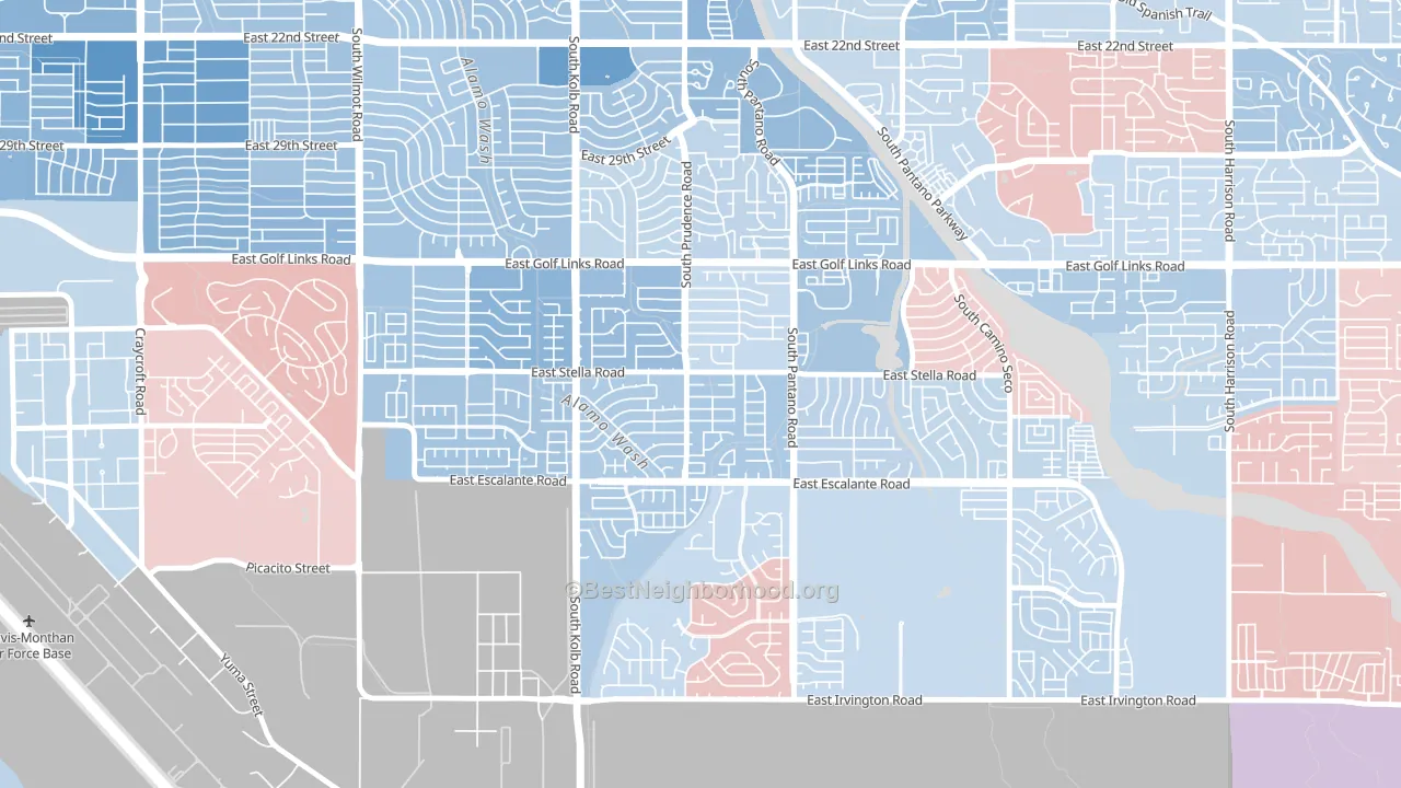 Carson Corner, Tucson, AZ block-group political-lean map
