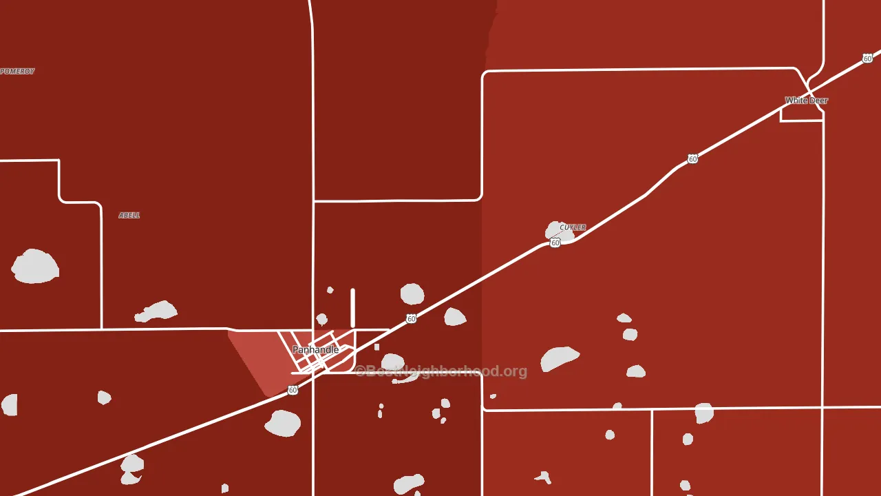 Carson County, TX block-group political-lean map