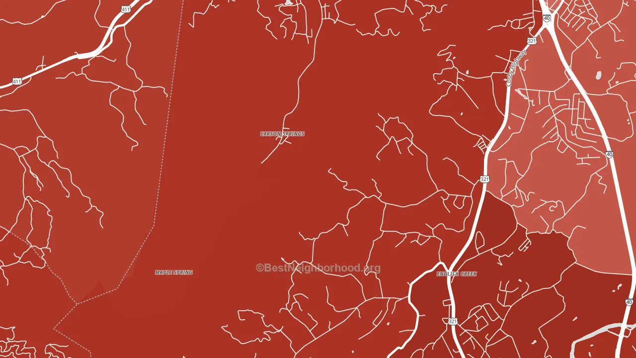 Carson Spring, TN block-group political-lean map