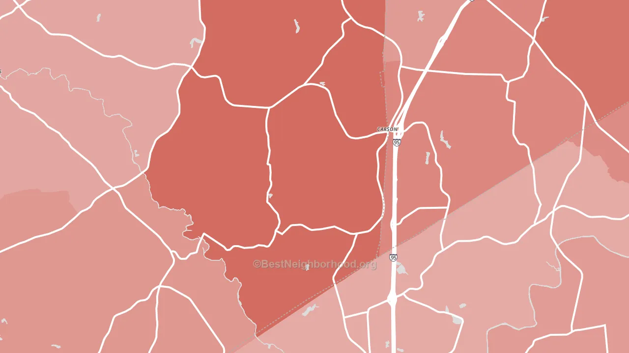 Carson, VA block-group political-lean map