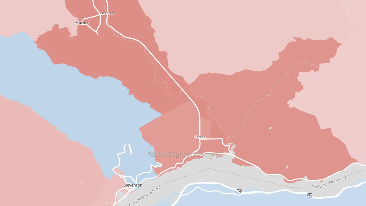 Carson, WA block-group political-lean map