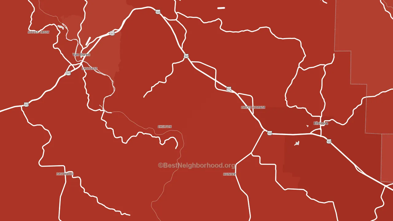 Carter County, MO block-group political-lean map