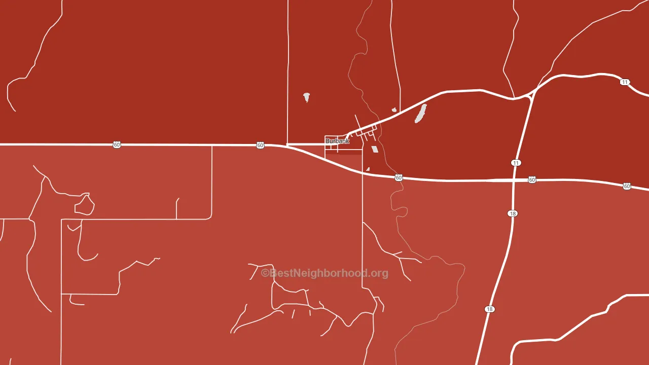 Carter Nine, OK block-group political-lean map