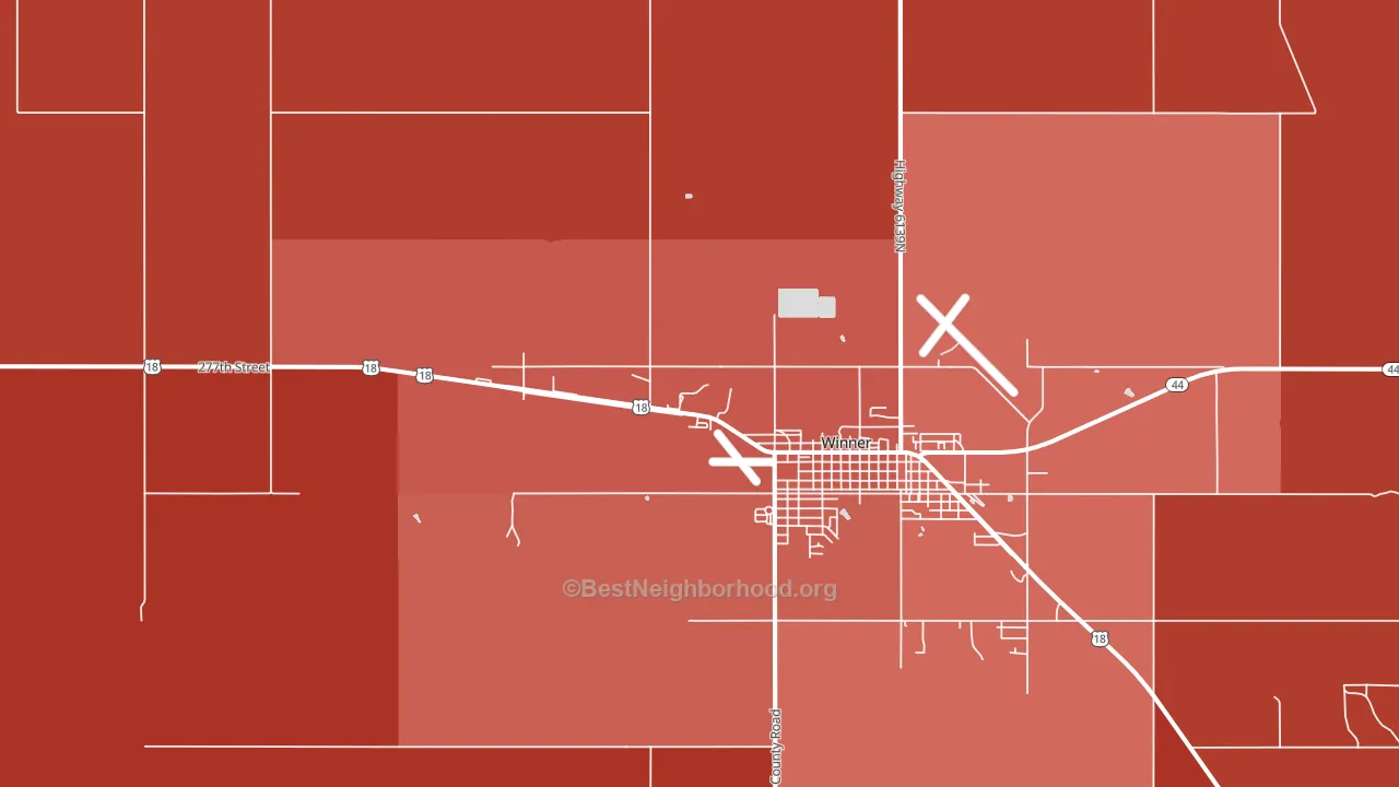 Carter, SD block-group political-lean map