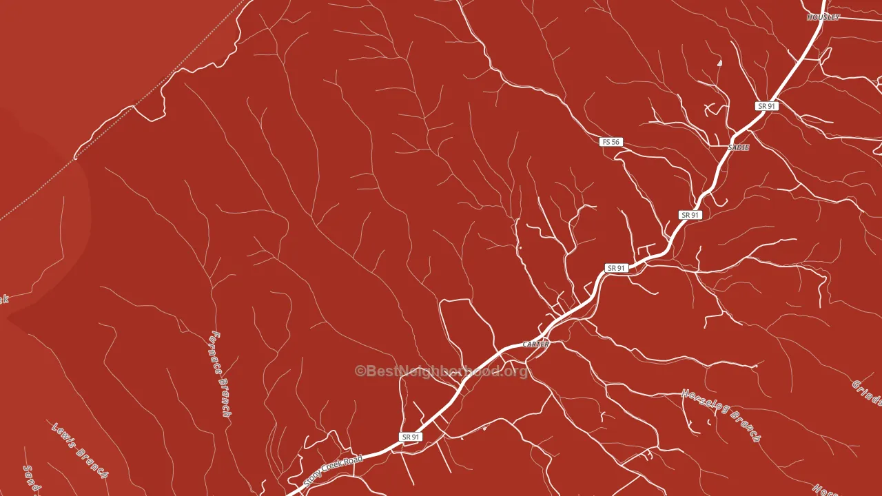 Carter, TN block-group political-lean map