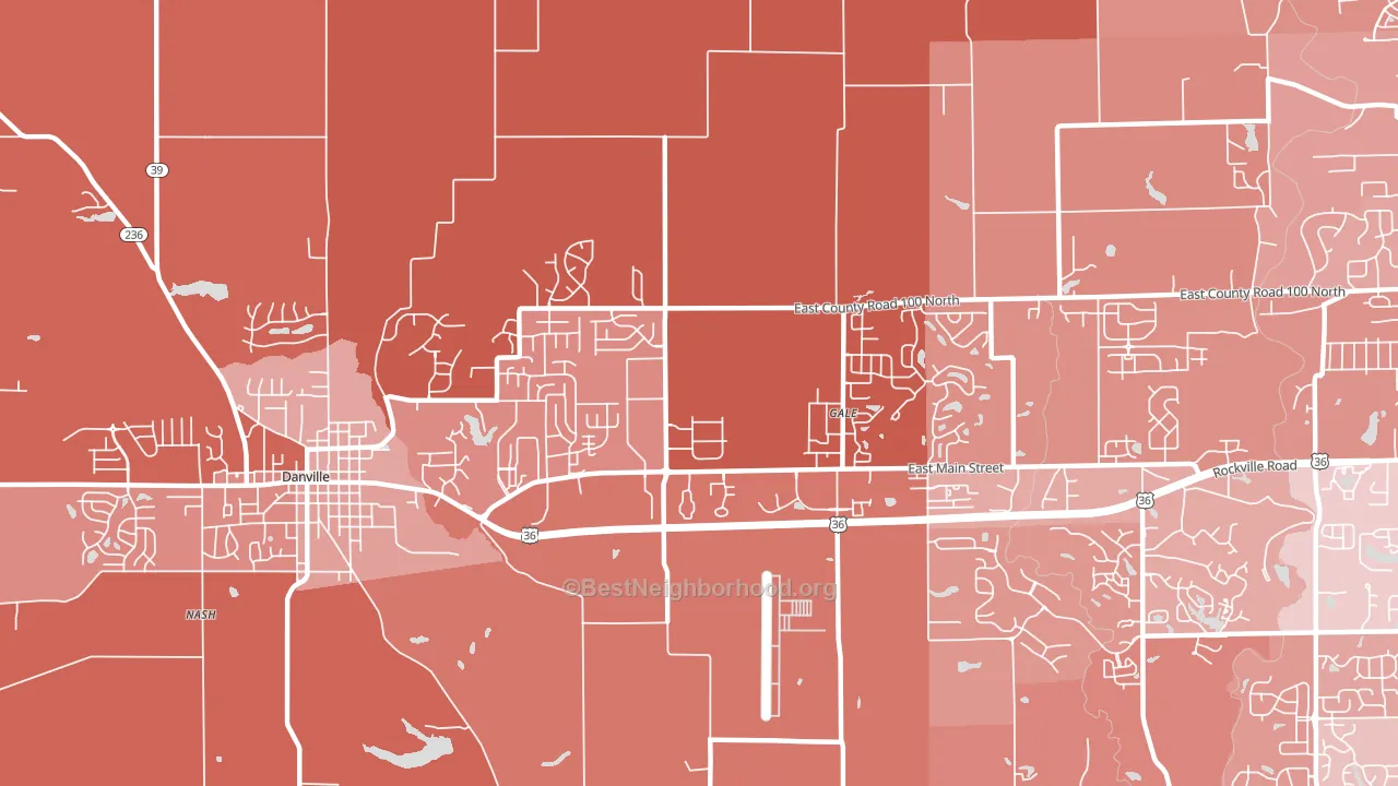 Cartersburg, IN block-group political-lean map