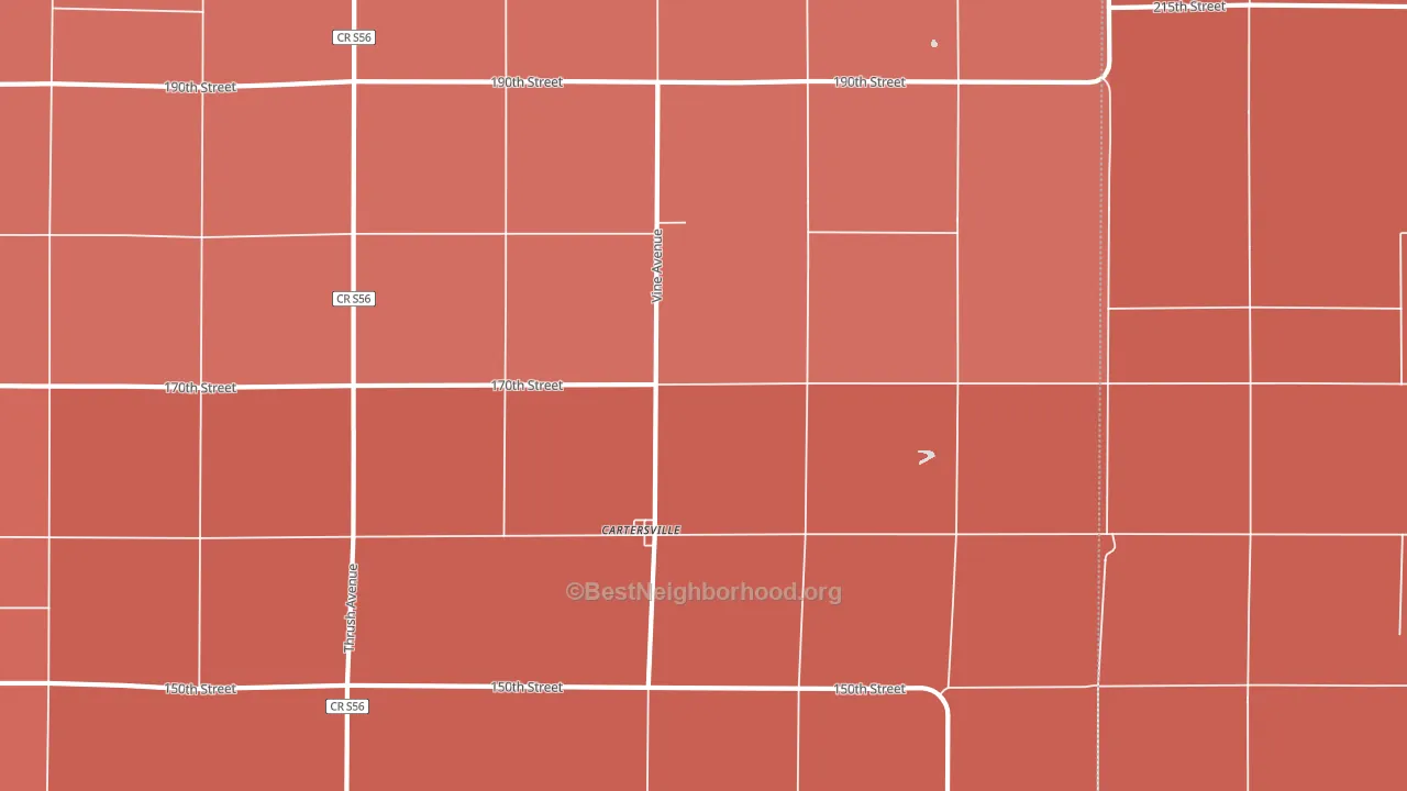 Cartersville, IA block-group political-lean map