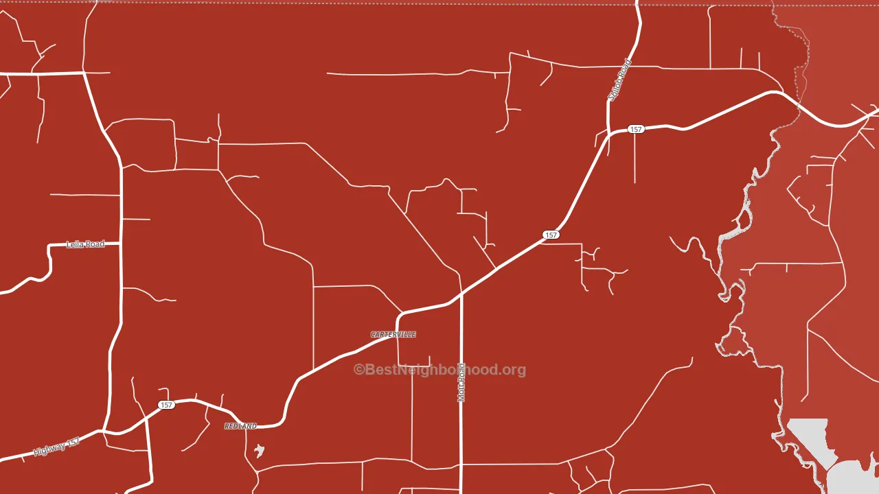 Carterville, LA block-group political-lean map