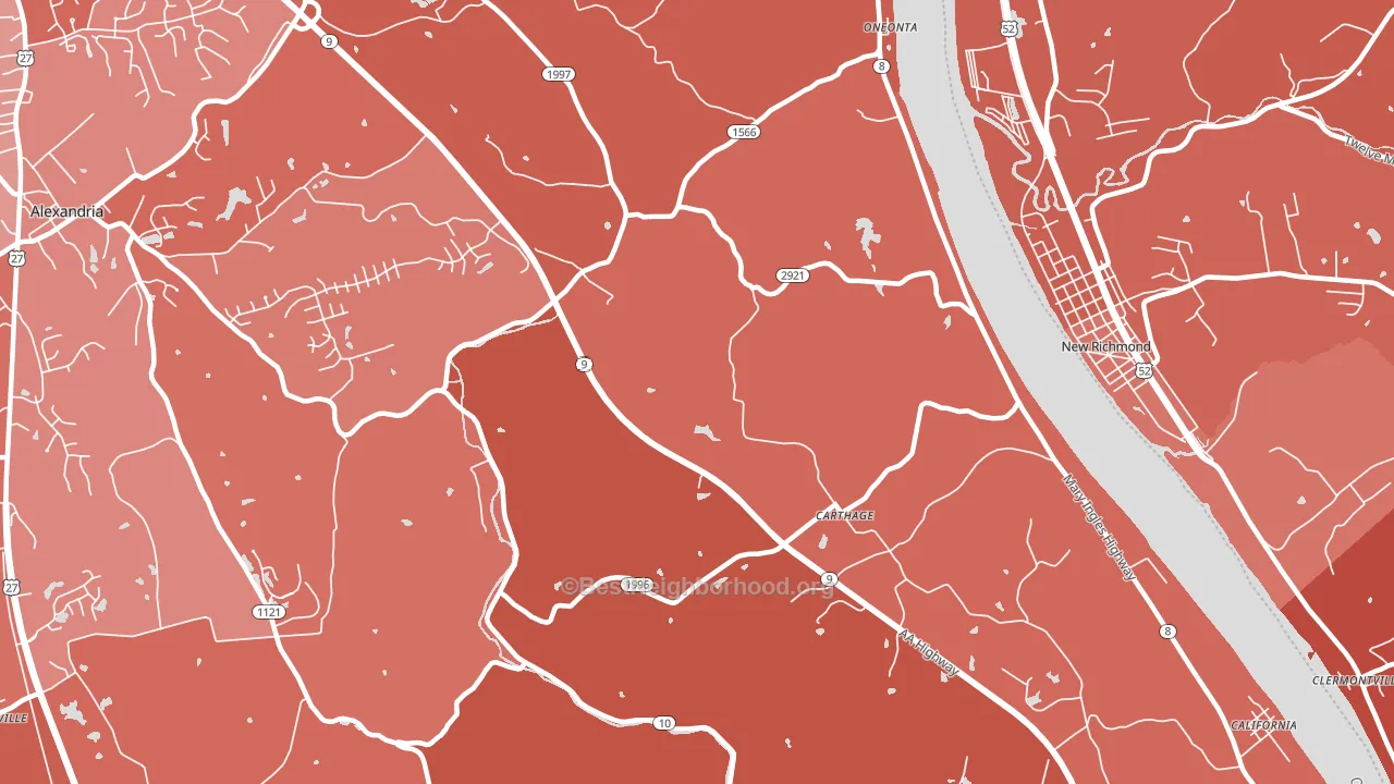 Carthage, KY block-group political-lean map