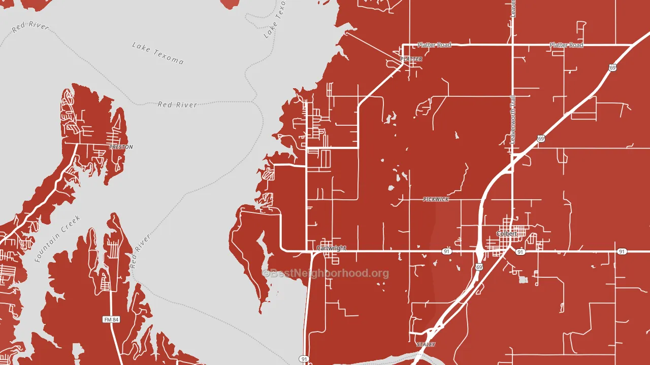 Cartwright, OK block-group political-lean map