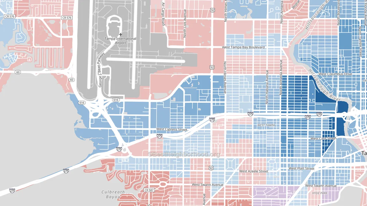 Carver City-Lincoln Gardens, Tampa, FL block-group political-lean map